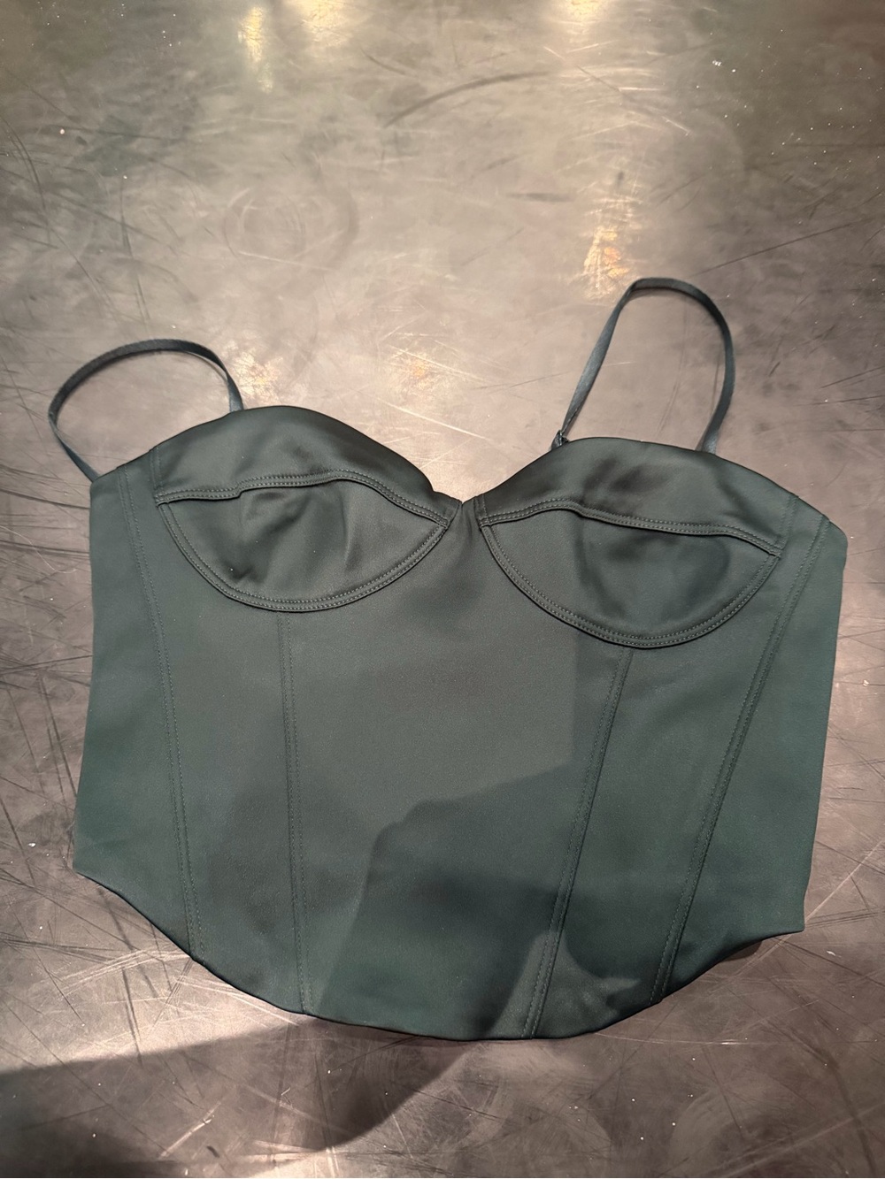 Aritzia Sunday best green corset bustier top